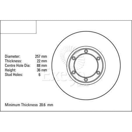 DBA Standard Brake Rotor Single 257mm Front DBA033