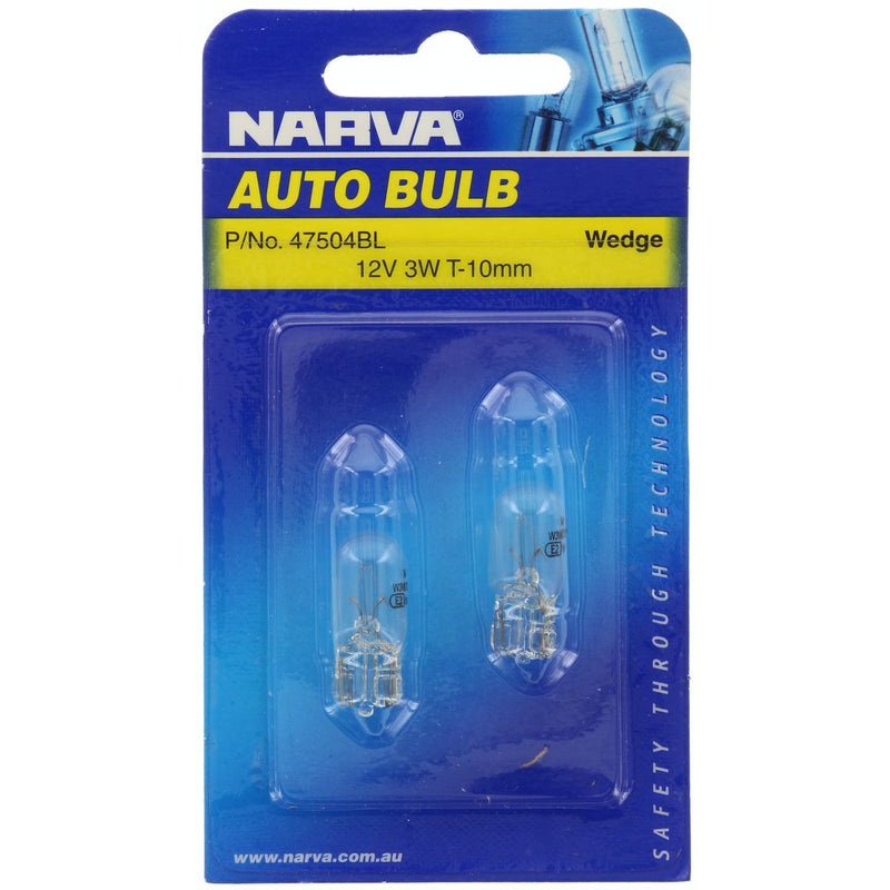 Narva Globes Wedge 12V 3W 2 Pack 7504BL