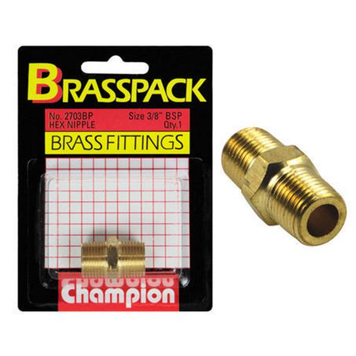 Champion Fasteners Nipple Pack-Hex 3/8 Bsp 2703BP