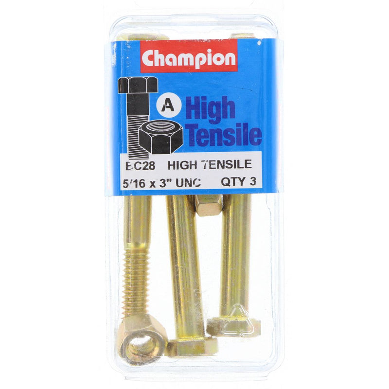 Champion Bolt & Nut Pack UNC 3 x 5/16 BC28