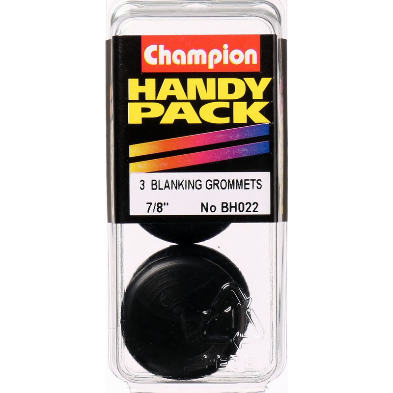Champion Nitrile Rubber Blanking Grommet 22mm 3Pk BH022