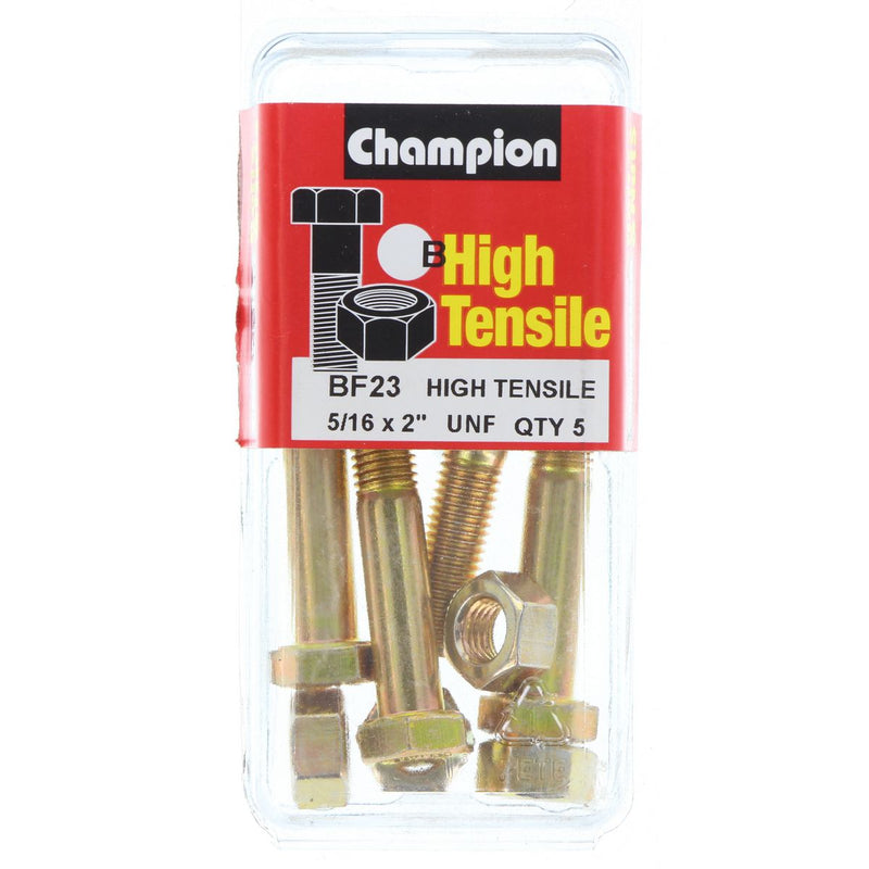 Champion Fasteners Hex Bolt & Nut High Tensile 5/16In X