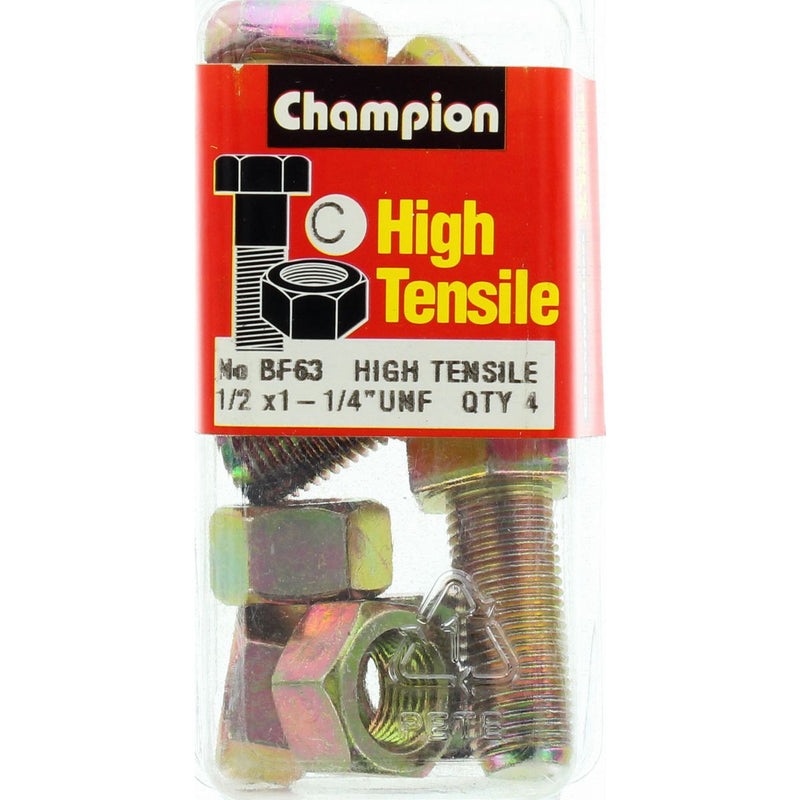 Champion Fasteners Hex Set Screw & Nut High Tensile 1/2In