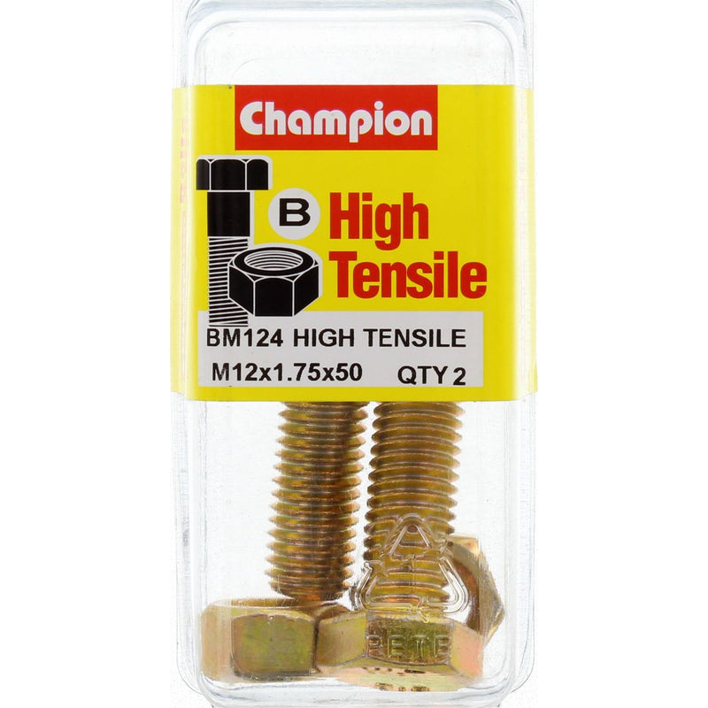 Champion Bolt & Nut Pack Metric M12x1.75 x 50mm BM124