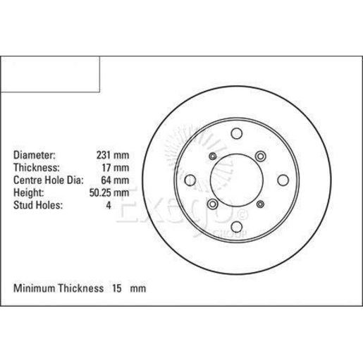 DBA Standard Brake Rotor Single 231mm Front DBA022