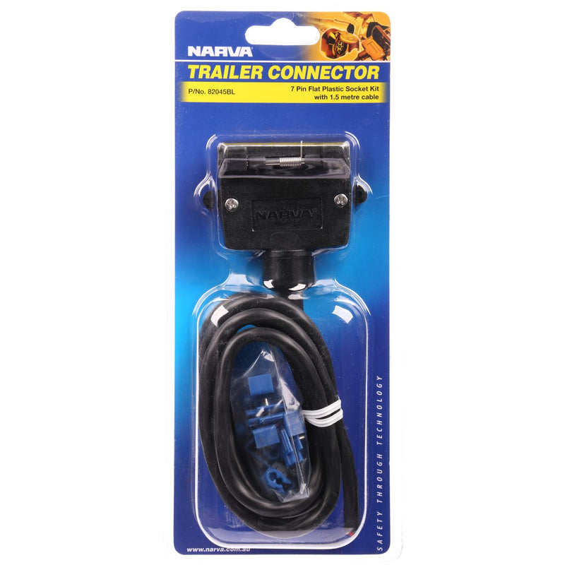 Narva 7 Pin Trailer Plug Flat Plastic 82045BL