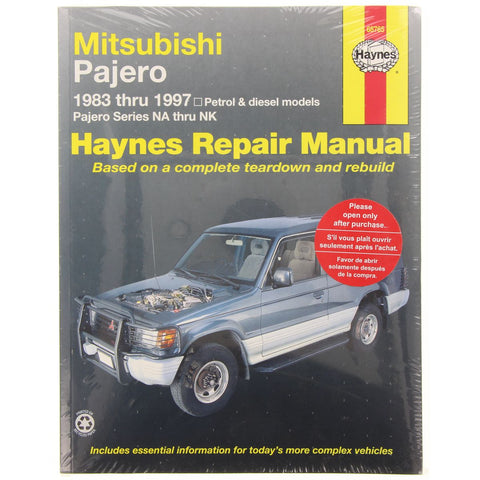 Haynes Repair Manual Suits Mitsubishi Pajero 83-97 68765