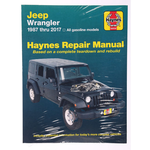 Haynes Repair Manual Suits Jeep Wrangler 50030