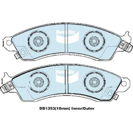 Bendix Ultimate Brake Pad Set Front DB1353 ULT