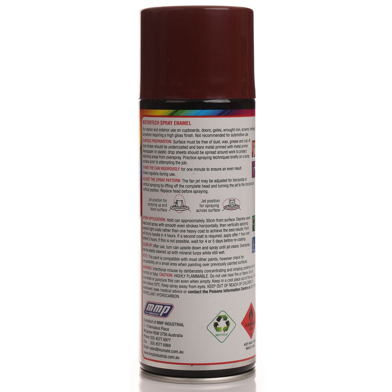 Motortech Aerosol Spray Enamel Indian Red 250g MT017