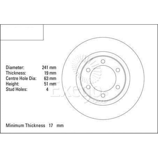 DBA Standard Brake Rotor Single 241mm Front DBA450