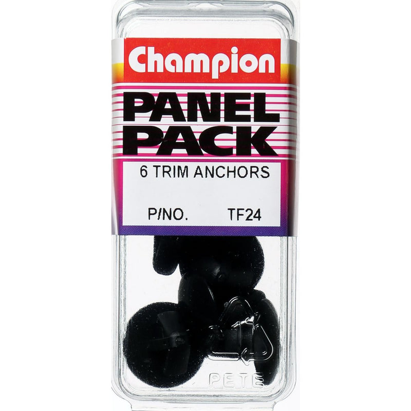 Champion Fasteners Trim Anchor Black Len: 15mm Hole: 8mm