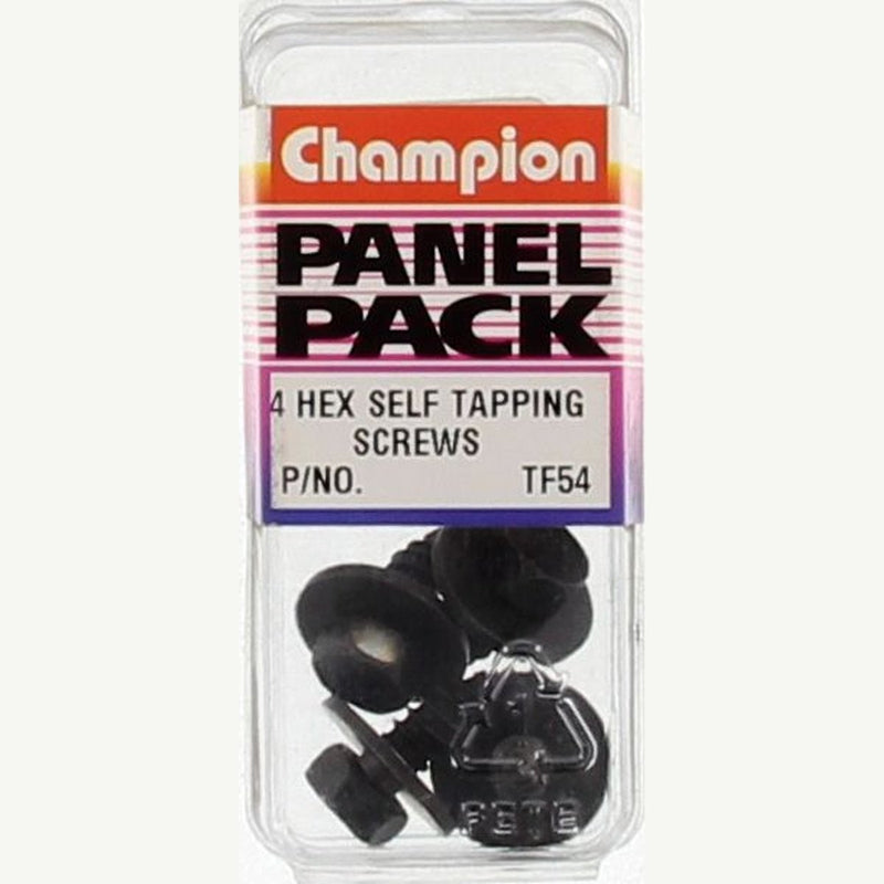 Champion Screw Self Tapp Sems-Hex Ind-Flat Washer Black