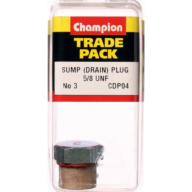 Champion Fasteners Drain Plug No.3 5/8In Unf CDP04