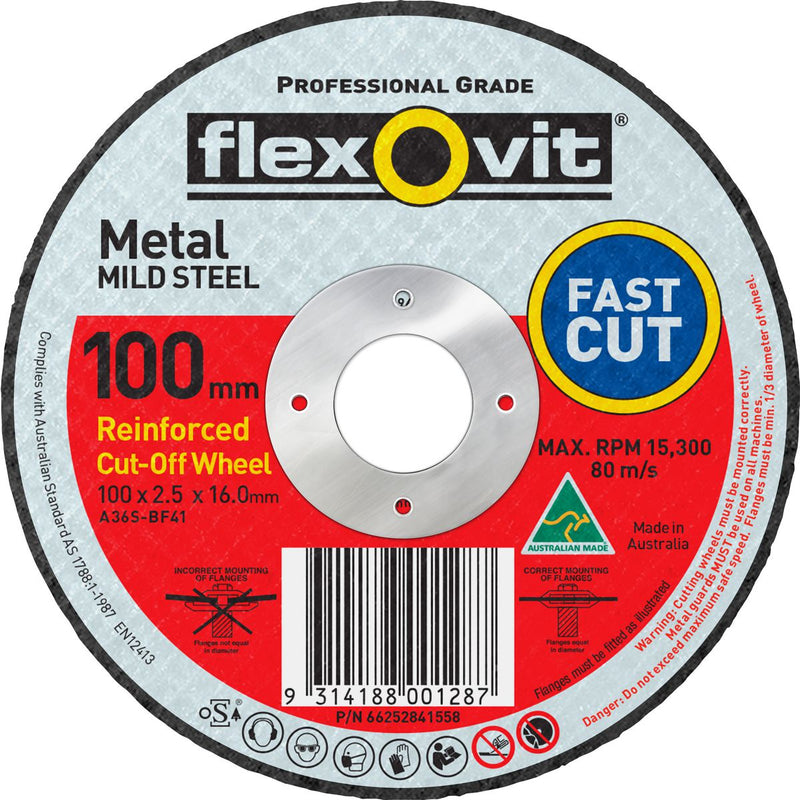 Flexovit Reinforced Cut-Off Wheel 100mm 66252841558