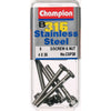 Champion Fasteners Hex Set Screw & Nut Stainless Steel