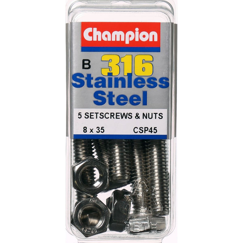 Champion Hex Nut & Screw Set M8x35mm & M8x1.25mm 10Pk