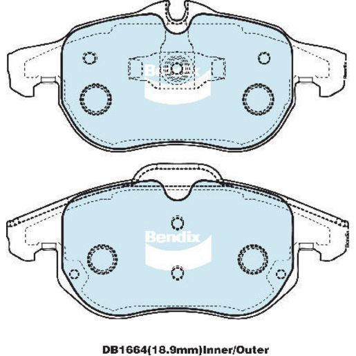 Bendix Heavy Duty Brake Pad Set Front DB1664 HD