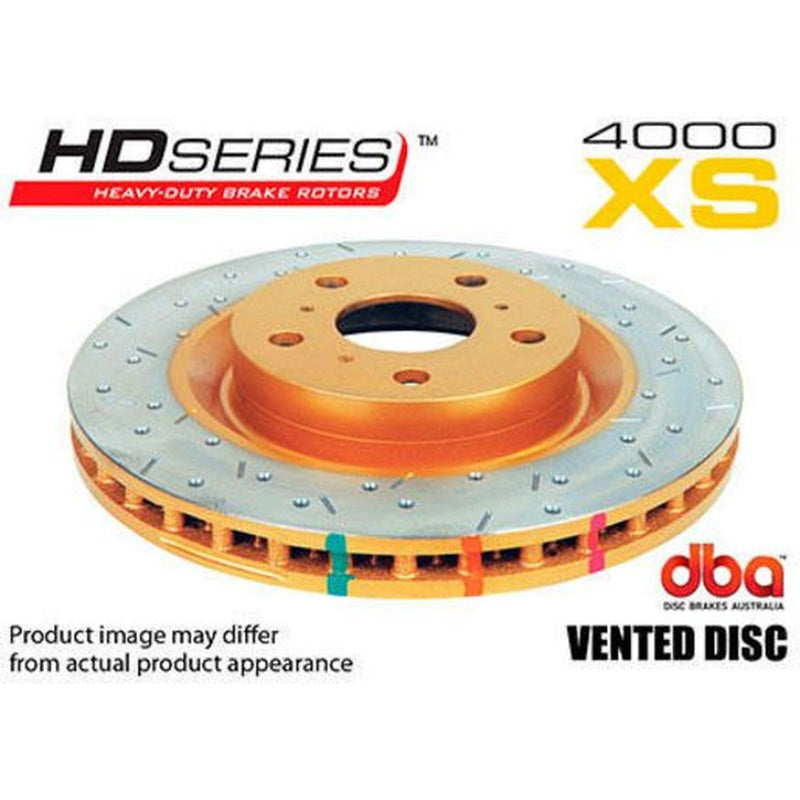 DBA HD 4000 Drilled Slotted Brake Rotor Pair 296mm Front