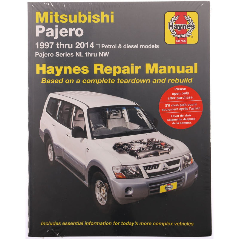 Haynes Repair Manual Suits Mitsubishi Pajero 97-09 68766