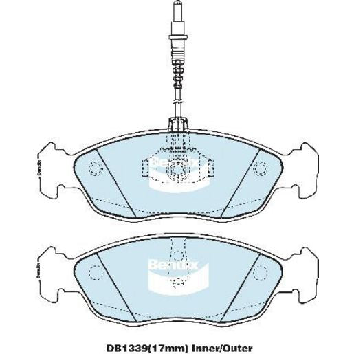 Bendix General CT Brake Pad Set Front DB1339 GCT