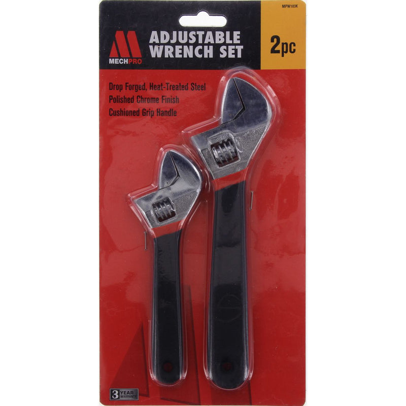 Mechpro Adjustable Wrench 2Pc MPW103K
