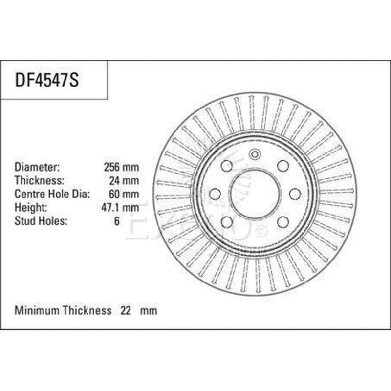 TRW Brake Rotor Pair Front DF4547S