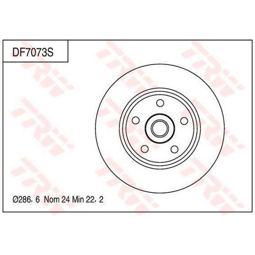 TRW Brake Rotor 286.6mm Front DF7073S