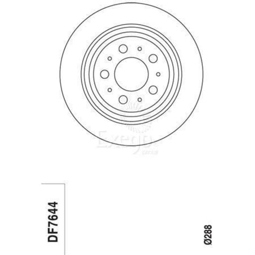 TRW Brake Rotor Pair 288mm Rear DF7644S
