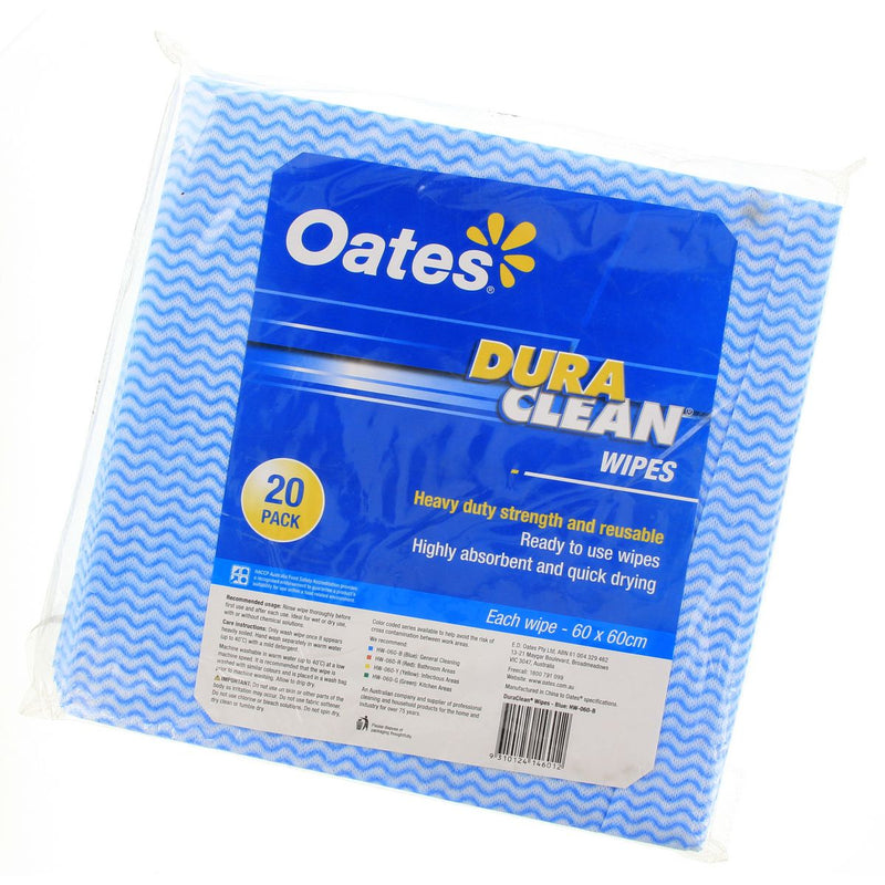 Oates Wipes Duraclean Blue 60x60cm Pack of 20 165409