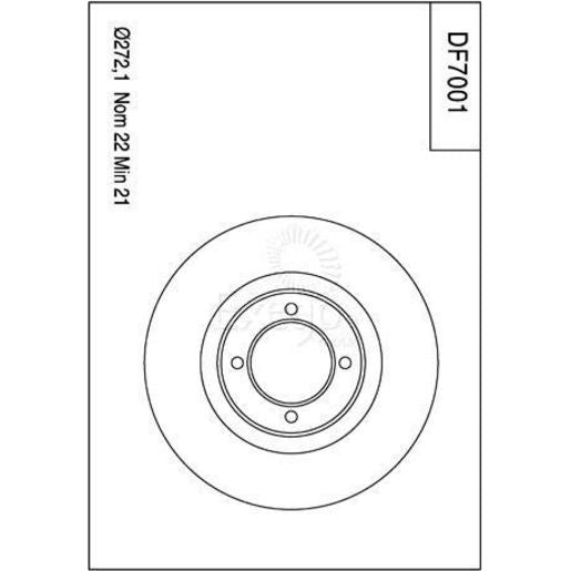 TRW Brake Rotor 272.1mm Front DF7001S