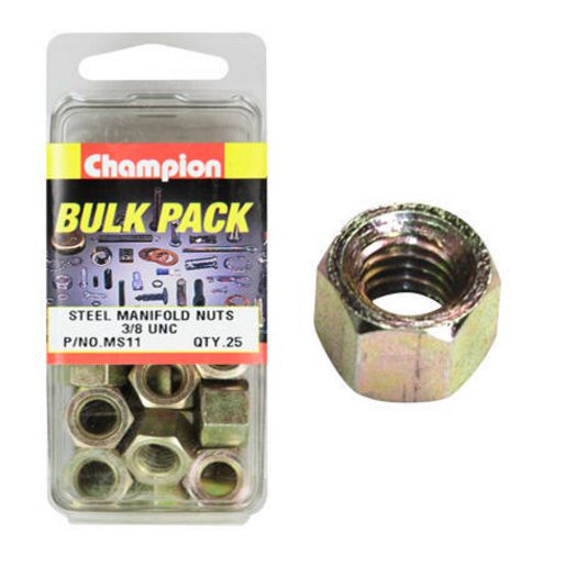 Champion Fasteners Hex Manifold Nut Steel 3/8in UNC MS11