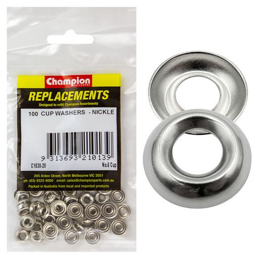 Champion Fasteners Washer Cup Steel 3.5mm Nickel Plated