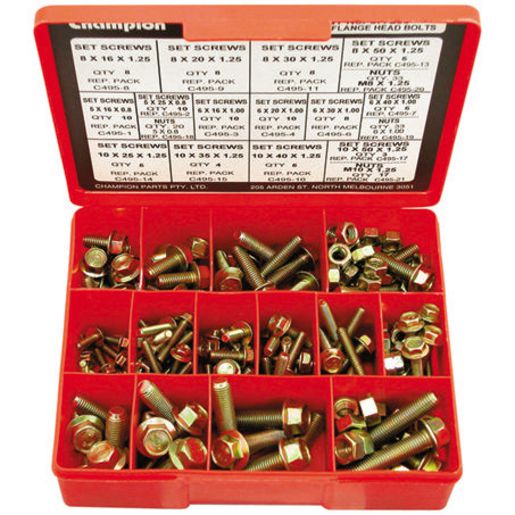 Champion Fasteners Hex Flange Bolts Assortment Metric