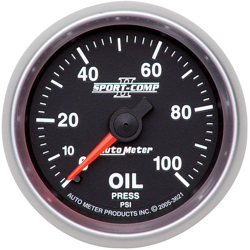 Autometer Sport-Comp II 2-1/16in Oil Pressure Gauge 0-100