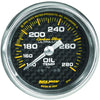 Autometer Carbon Fiber 2-1/16in Oil Temp Gauge 140-280F
