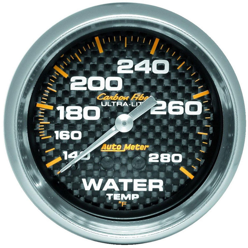 Autometer Carbon Fiber 2-5/8in Water Temp Gauge 140-280F