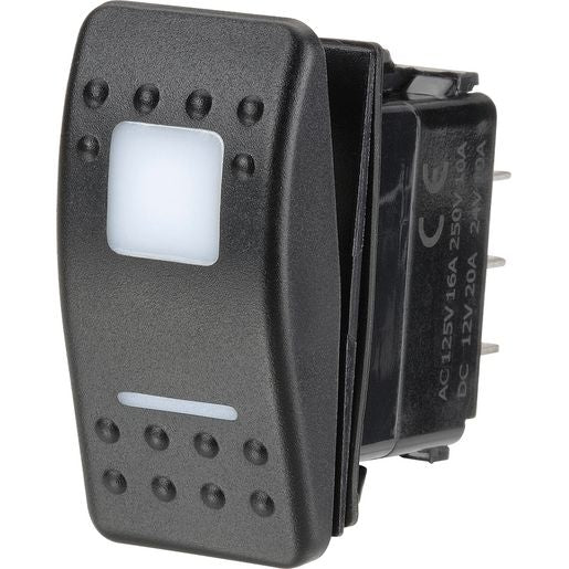 Narva Switch Momentary Rocker Illuminated 12/24V Red On