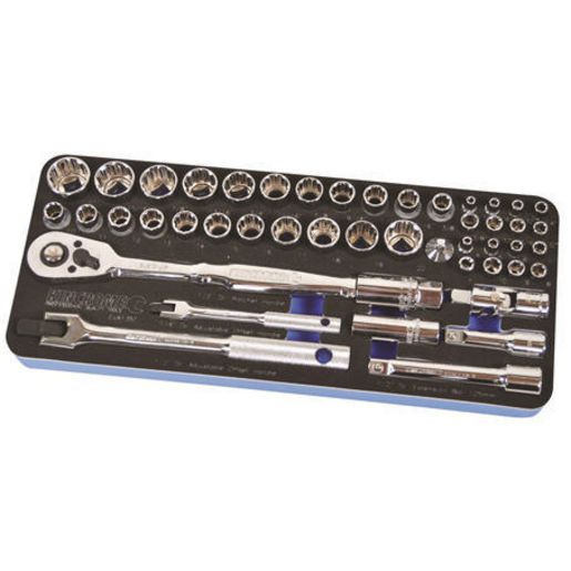 Kincrome Socket Set With Eva Tray 47Pc 1/4In & 1/2In