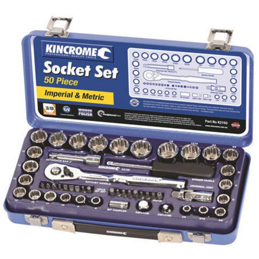 Kincrome Socket Set Tin 50Pc 3/8In Drive K2150