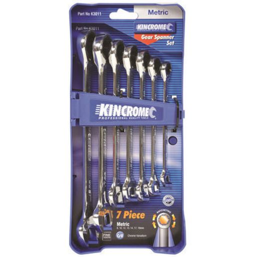 Kincrome Single Way Gear Spanner Set 7Pc Metric K3011