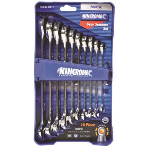Kincrome Single Way Gear Spanner Set 10Pc Metric K3012
