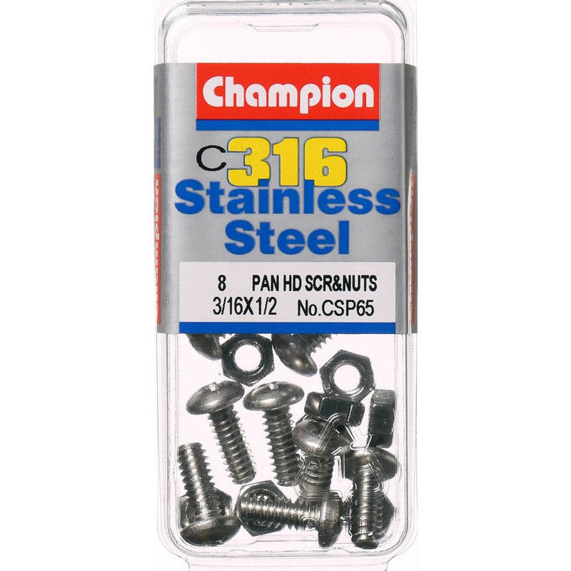 Champion Fasteners Machine Screw & Nut Pan Phillips