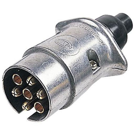 Hella Trailer Plug 7 Pin Round Large - Metal 4911BULK