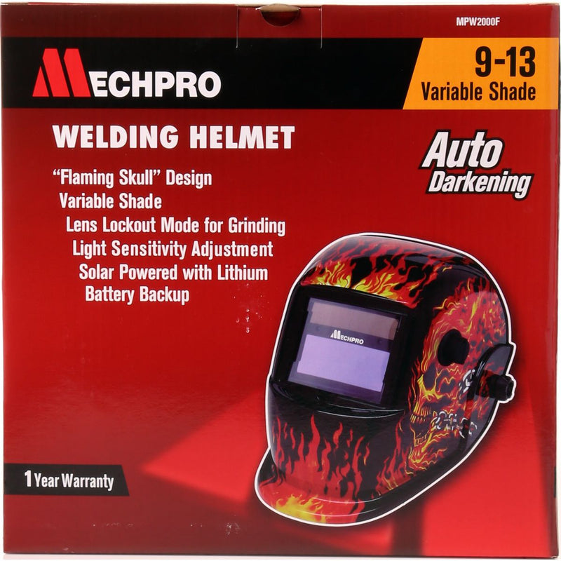Mechpro Variable Shade Flame Design Welding Helmet