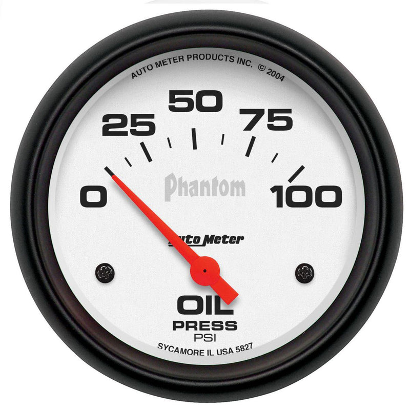 Autometer Phantom 2-5/8in Oil Pressure Gauge 0-100PSI