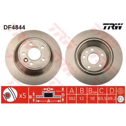 TRW Disc Brake Rotor DF4844S