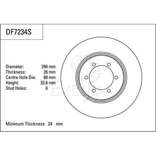 TRW Brake Rotor 294mm Front DF7234S