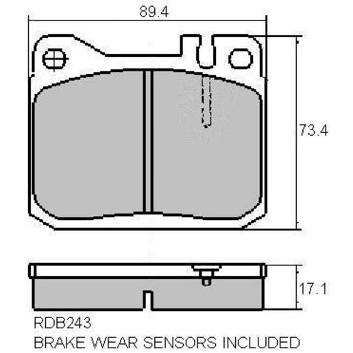RDA GP Max Brake Pad Set Front RDB243