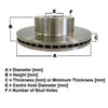 RDA OE Replacement Brake Rotor Pair 300mm Front RDA7415